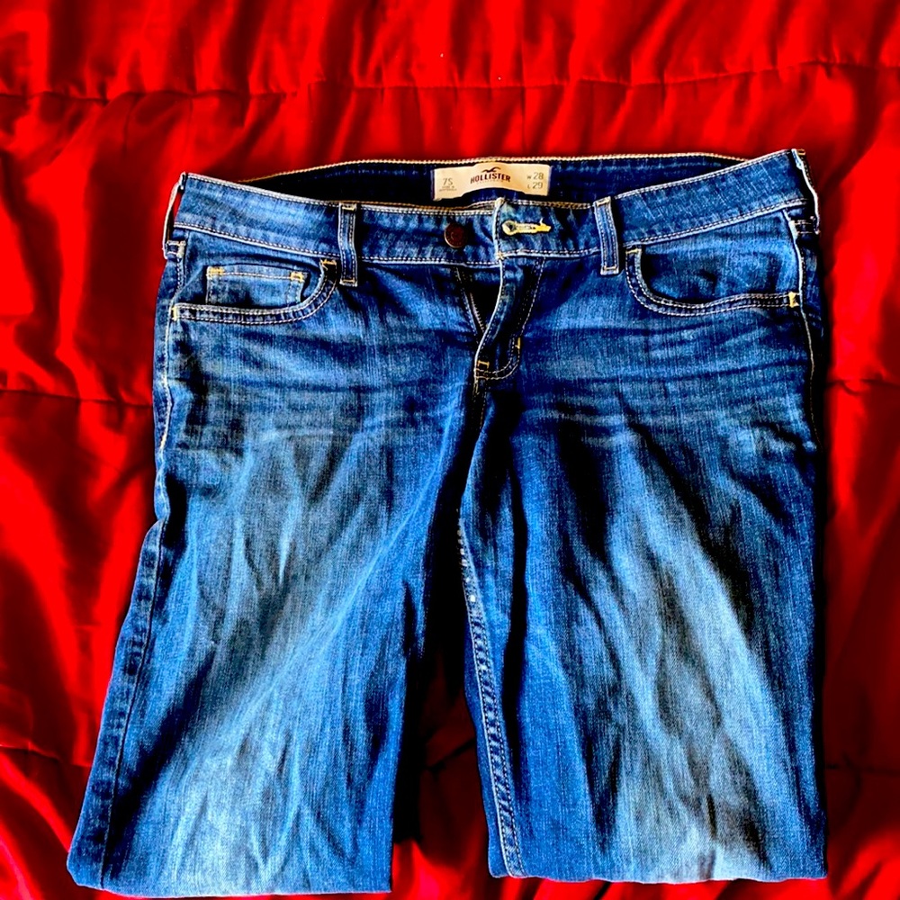 Hollister jeans, not distressed. Short fit.